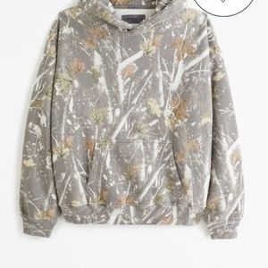 Men’s Abercrombie grey camo hoodie size L